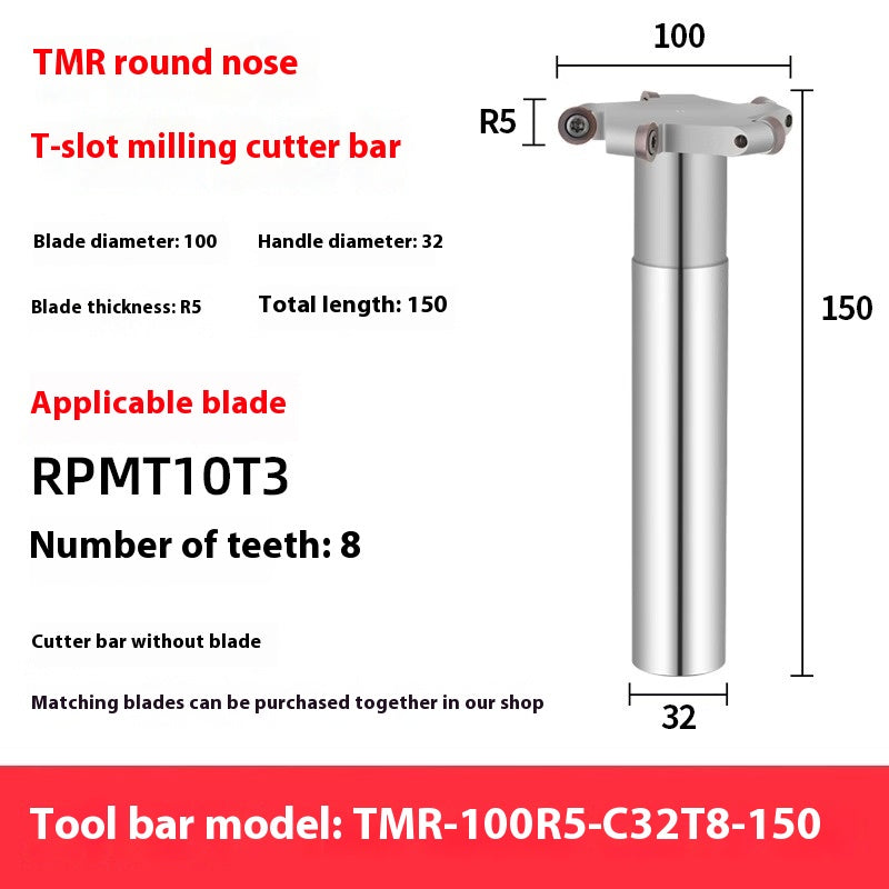 2066-CNC machining center TMR round nose T-slot milling cutter bar arc R2.5R3R4R5R6 slotted side and side cut shank Shandong Denso Pricision Tools Co.,Ltd.
